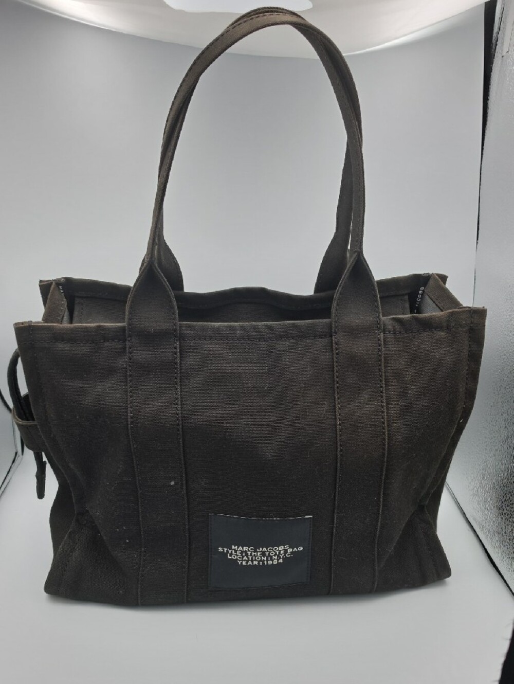 Marc Jacobs Black & White Canvas Large "The Tote Bag" Weekender Bag (EUC)🤍🖤🤍 - Picture 11 of 11